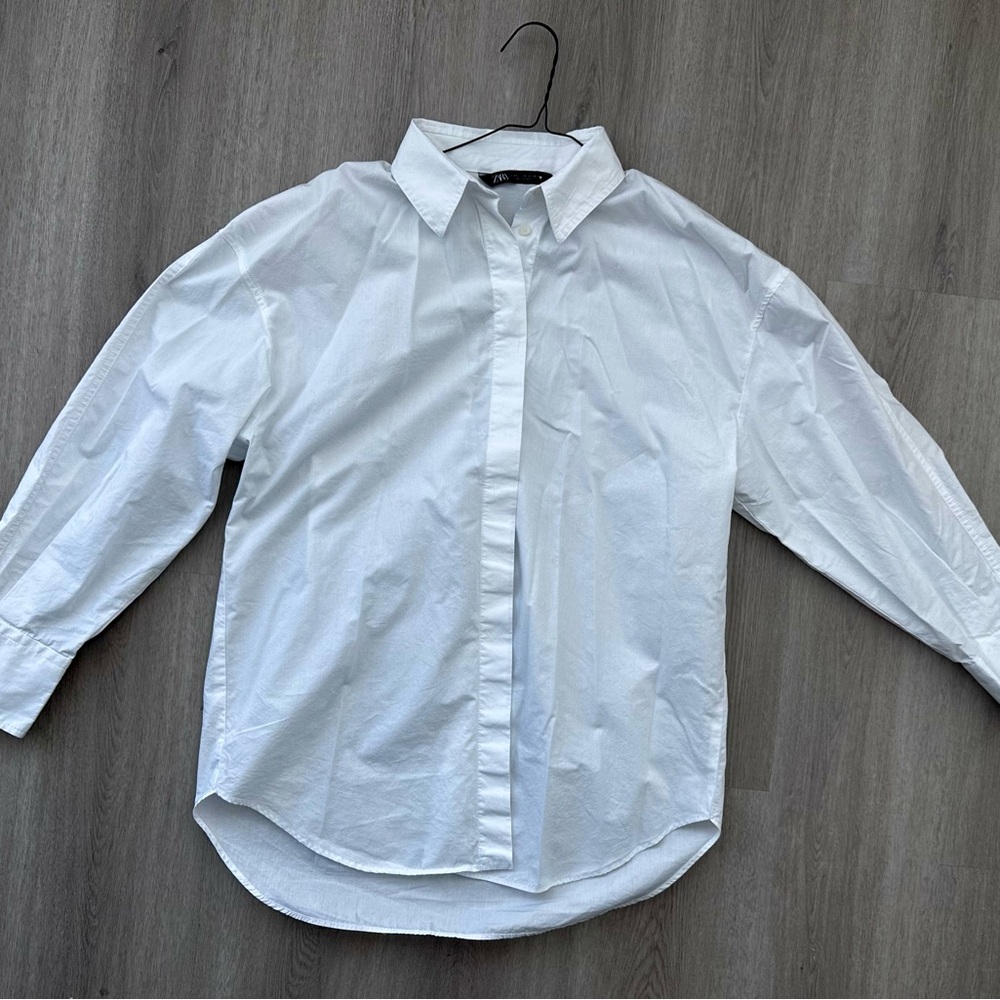 Zara Oversized White Button Down Shirt